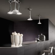 Original design ceiling light / round / plastic / LED