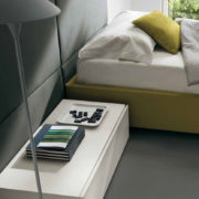 Single bed / contemporary / fabric / with upholstered headboard