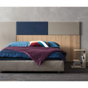 Single bed / contemporary / fabric / with upholstered headboard